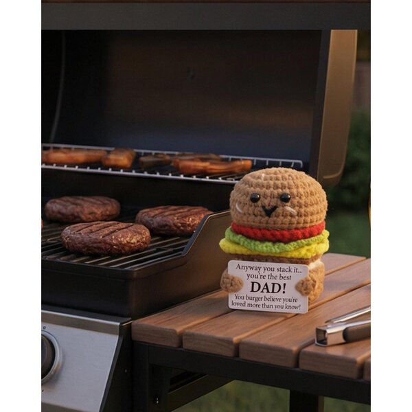 Hamburger gestrickte Emoticons-Ornamente – Kartenset mit positiven motivierenden Affirmationen