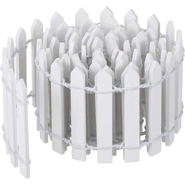 Bewudy Mini Recinzione da Giardino in Legno 90x5 cm Bianco per Casa delle Bambole