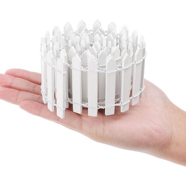 Bewudy Mini Recinzione da Giardino in Legno 90x5 cm Bianco per Casa delle Bambole