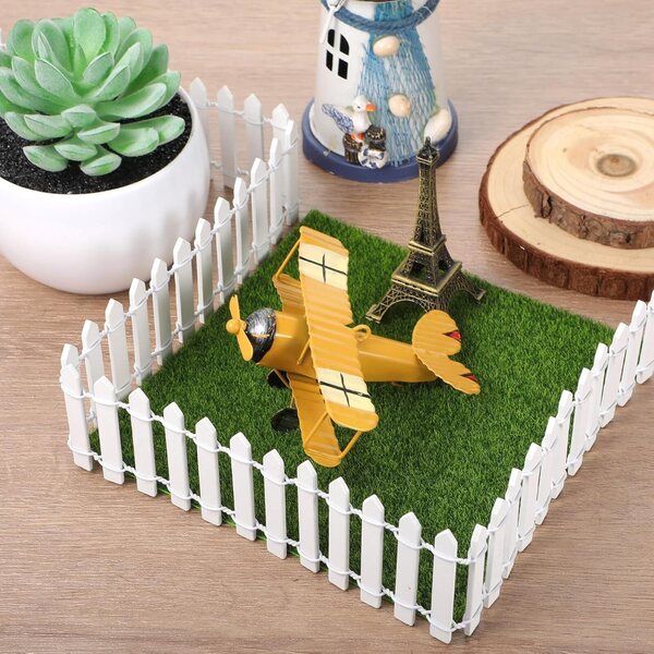 Bewudy Mini Recinzione da Giardino in Legno 90x5 cm Bianco per Casa delle Bambole