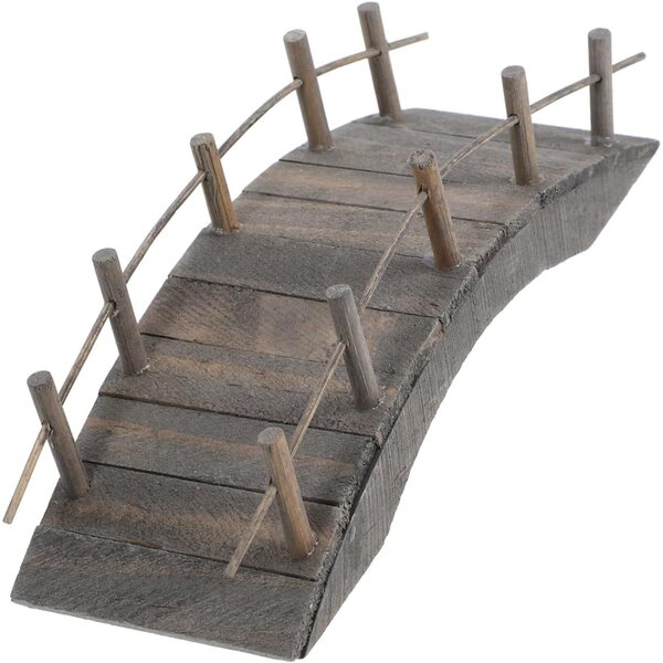 CLISPEED Ponte in legno miniatura per giardino, casa delle bambole e micro paesaggi, 14x5x4 cm