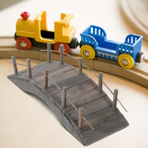 CLISPEED Ponte in legno miniatura per giardino, casa delle bambole e micro paesaggi, 14x5x4 cm
