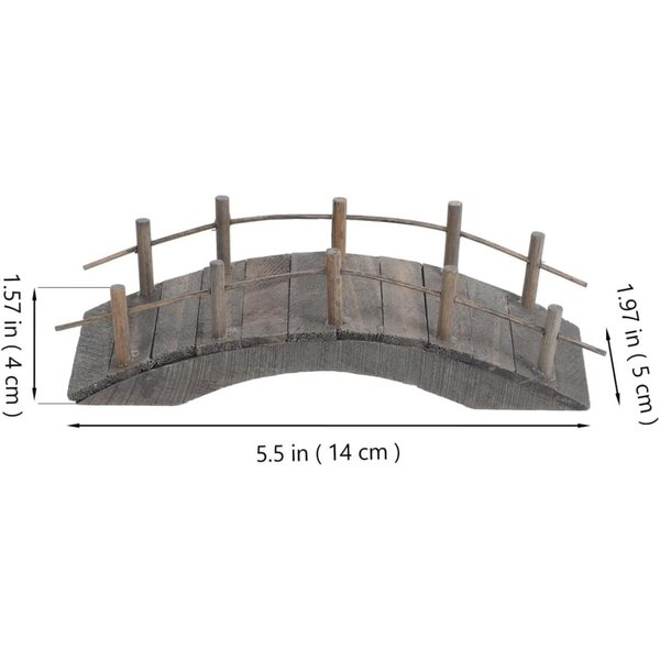 CLISPEED Ponte in legno miniatura per giardino, casa delle bambole e micro paesaggi, 14x5x4 cm