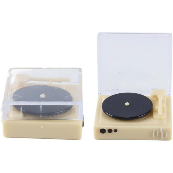 Ausi Retro-Miniatur-Drehteller 1:12 mit Klappdeckel für Puppenhaus