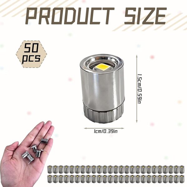 Packung mit 50 warmweißen, batteriebetriebenen Mini-LED-Leuchten für DIY-Projekte und Dekorationen