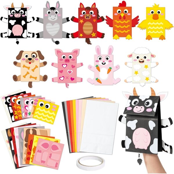 WATINC Papierpuppe mit Bauernhoftieren für kreative Kinder