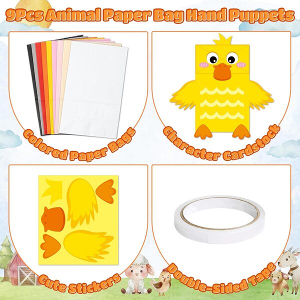 WATINC Papierpuppe mit Bauernhoftieren für kreative Kinder