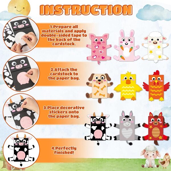 WATINC Papierpuppe mit Bauernhoftieren für kreative Kinder
