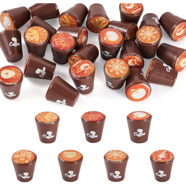 25 mini tazze da caffè in resina 15x17 mm per decorazioni casa delle bambole e fai da te