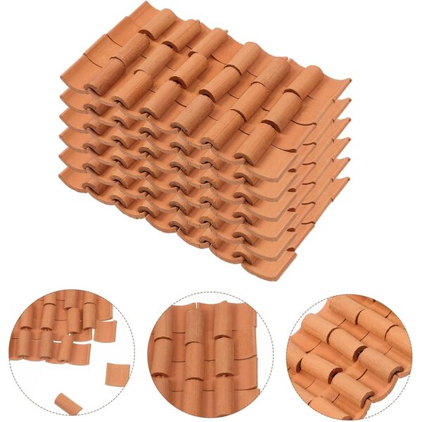 TOYANDONA 120 Mini-Tonziegel für Dächer, Miniaturhäuser und Modellbau