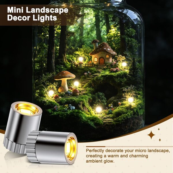 20 Mini Luci LED Bianche Calde per Decorazioni Fai-Da-Te e Case delle Bambole