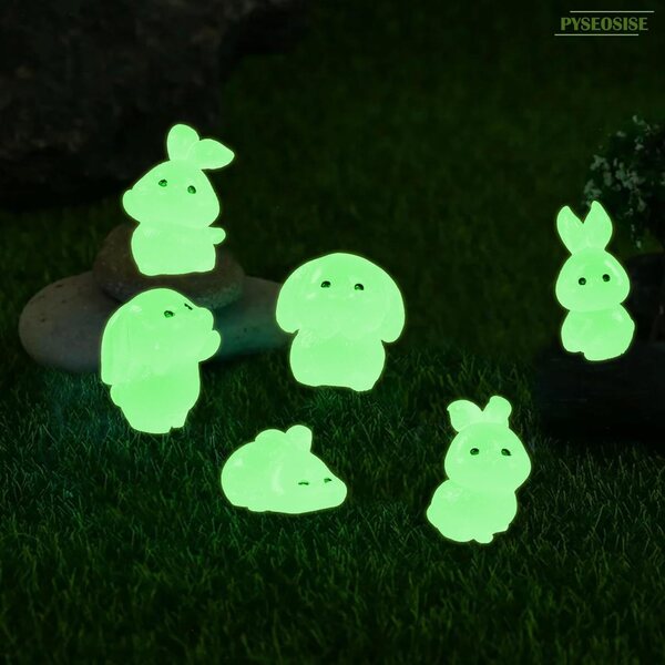 Mini Conigli Luminosi in Resina 60 Pezzi per Decorazioni Giardino e Vasi DIY