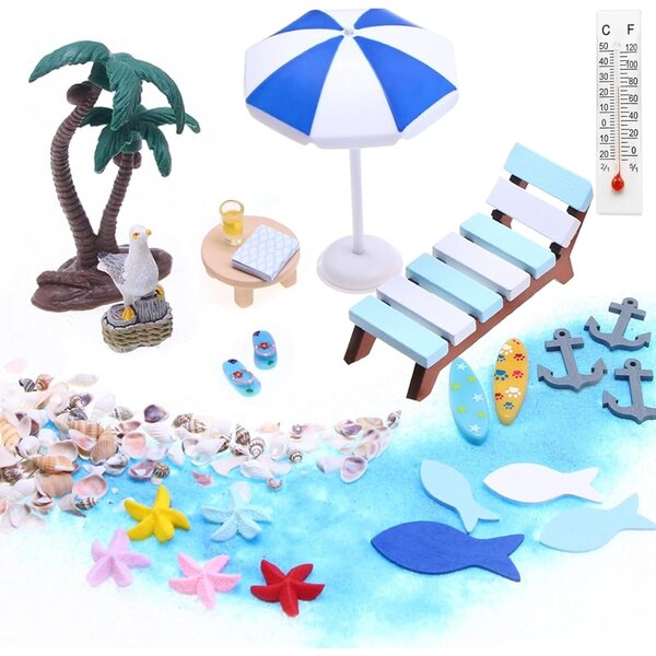 Set 21 pezzi decorazione miniatura spiaggia micro paesaggio YAEGIMHT