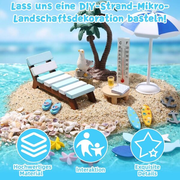 Set 21 pezzi decorazione miniatura spiaggia micro paesaggio YAEGIMHT