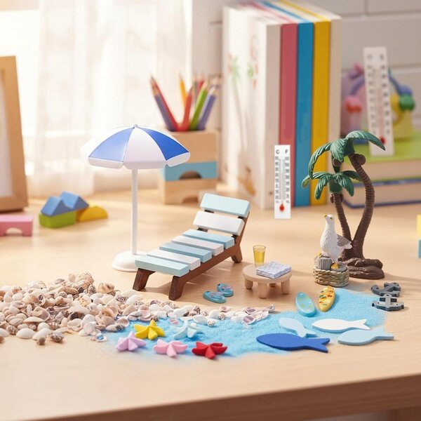 Set 21 pezzi decorazione miniatura spiaggia micro paesaggio YAEGIMHT