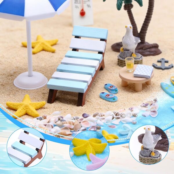 Set 21 pezzi decorazione miniatura spiaggia micro paesaggio YAEGIMHT