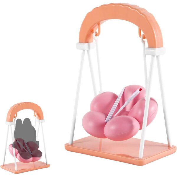 Penitue Mini-Schaukel in Rosa für 17 cm große Puppen, Schaukelstuhl aus robustem Kunststoff