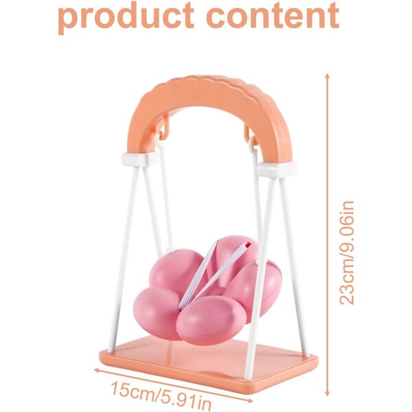 Penitue Mini-Schaukel in Rosa für 17 cm große Puppen, Schaukelstuhl aus robustem Kunststoff