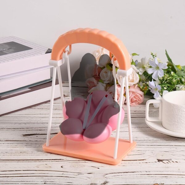 Penitue Mini-Schaukel in Rosa für 17 cm große Puppen, Schaukelstuhl aus robustem Kunststoff