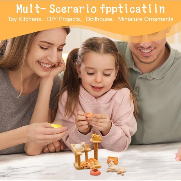 ROKZELT 7 Pezzi Miniature Gatti in Resina per Casa delle Bambole e Decorazioni DIY