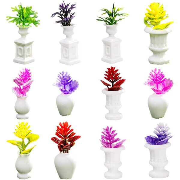 Set 12 Mini Bonsai in Miniatura per Diorami, Case delle Bambole e Decorazioni