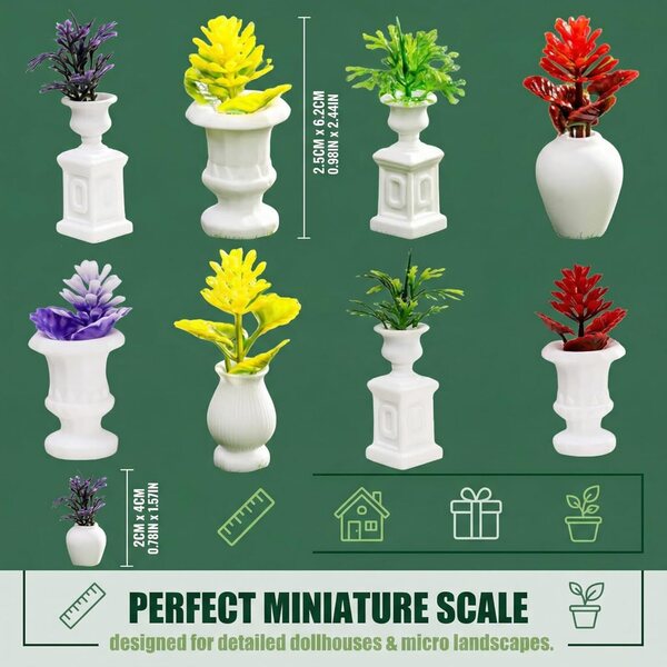 Set 12 Mini Bonsai in Miniatura per Diorami, Case delle Bambole e Decorazioni