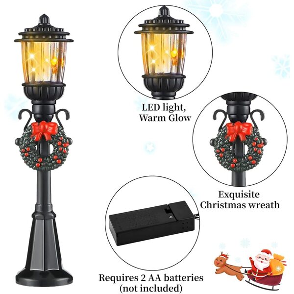 Set 4 Lampioni Miniatura LED per Case delle Bambole e Decorazioni Natalizie