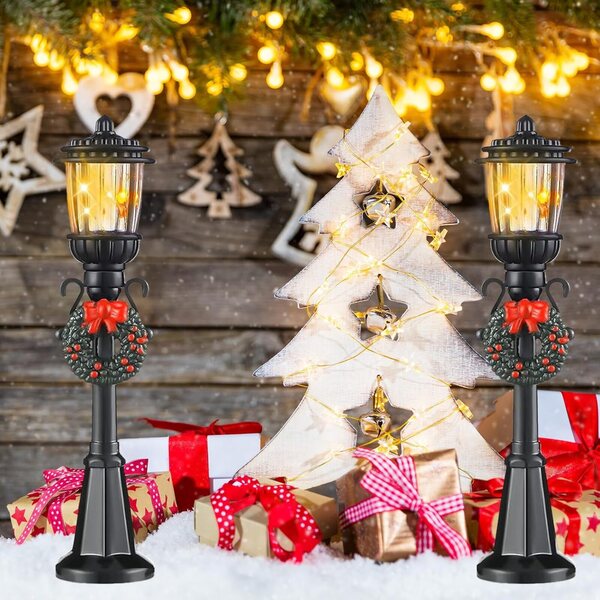 Set 4 Lampioni Miniatura LED per Case delle Bambole e Decorazioni Natalizie