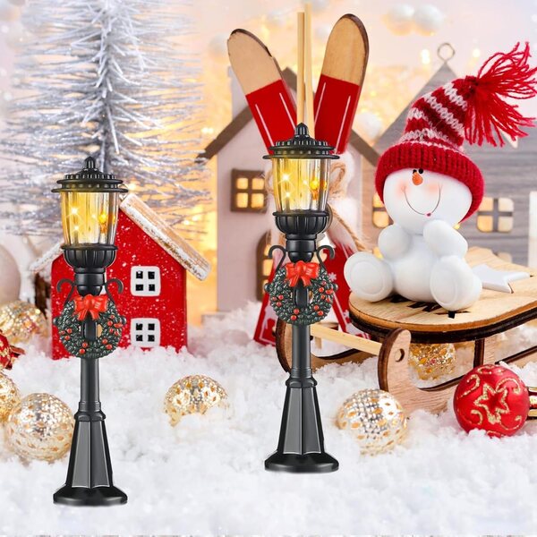 Set 4 Lampioni Miniatura LED per Case delle Bambole e Decorazioni Natalizie