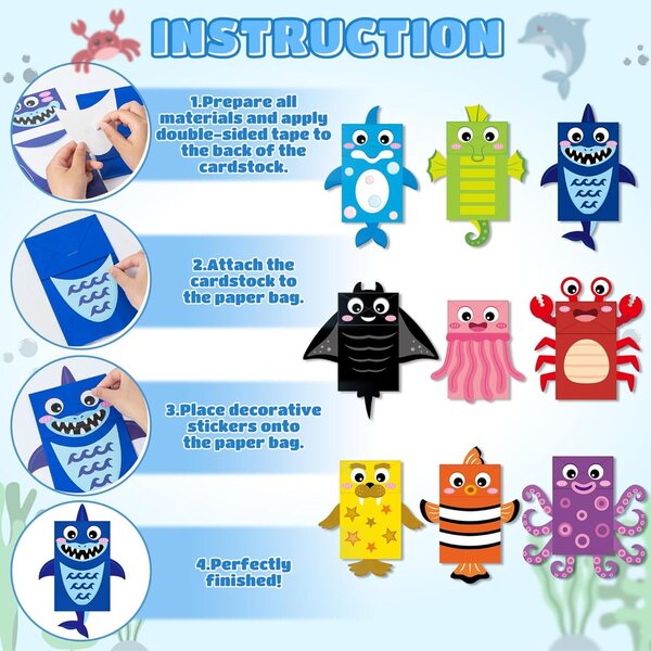 WATINC Meerestier-Papierpuppe: Lern- und Kreativspiel für Kinder