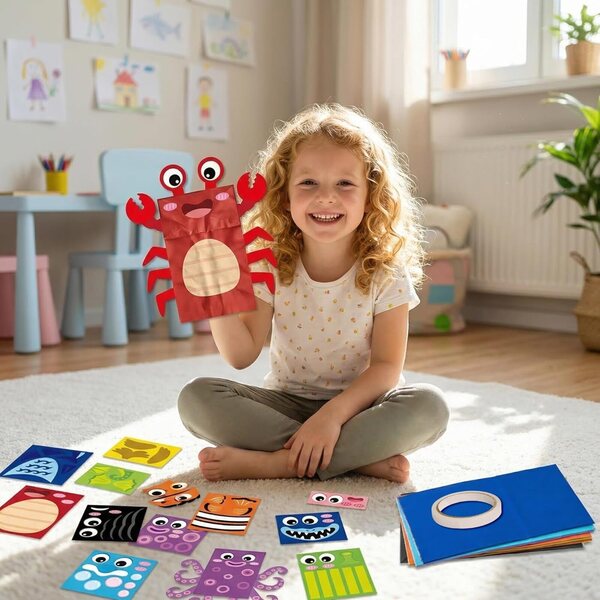 WATINC Meerestier-Papierpuppe: Lern- und Kreativspiel für Kinder