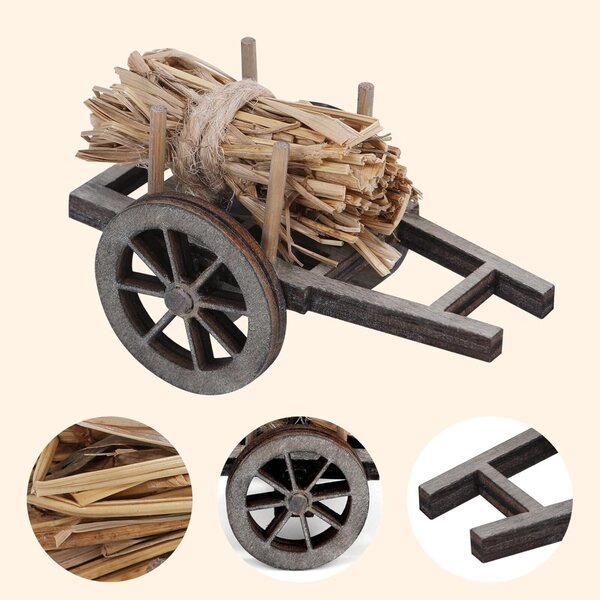 Mini-Holzwagen aus Holz für Puppenhaus- und Weihnachtsdekorationen
