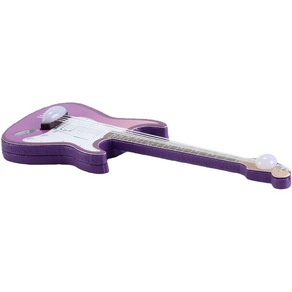 Set 4 Mini Chitarre Gonfiabili in Legno Scala 1:12 Colorate per Decorazioni Musicali