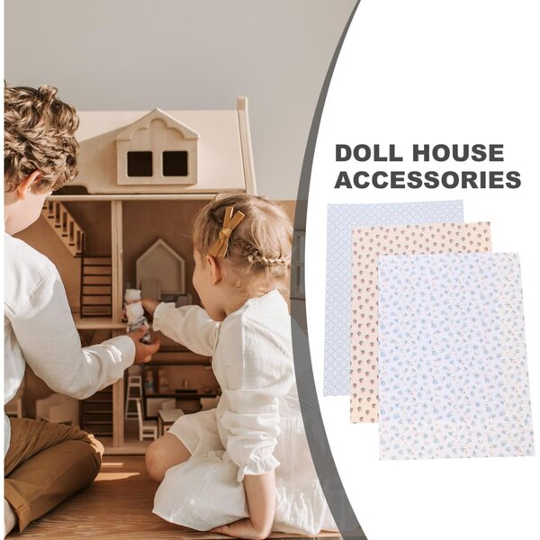 Puppenhaus Miniatur selbstklebende Tapete 3 Blatt dekorativ
