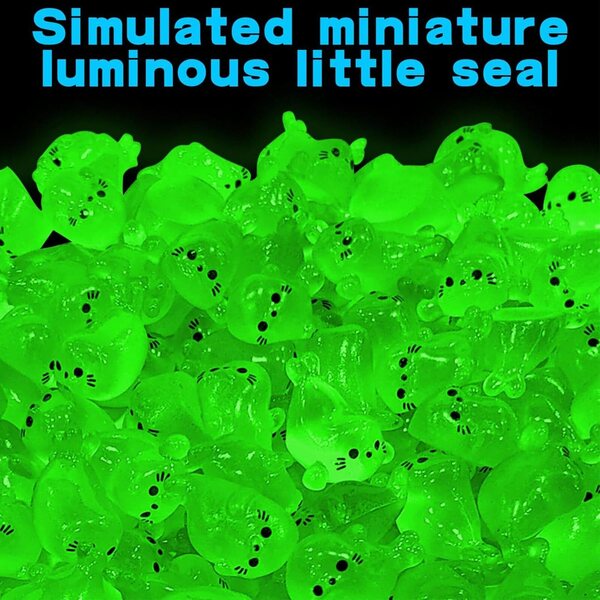 100 Miniature Animali Luminose in Resina - Foche per Giardino Fatato e Micro Paesaggi