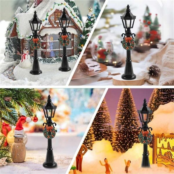 Mini lanterne natalizie 4 pezzi per casa delle bambole e giardino delle fate