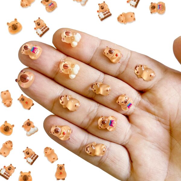 100 Mini Kapibara in Resina per Decorazioni Fai Da Te e Case delle Bambole