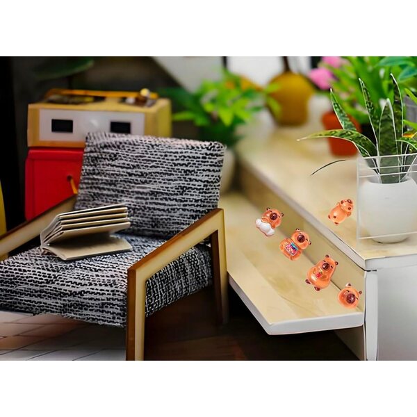 100 Mini Kapibara in Resina per Decorazioni Fai Da Te e Case delle Bambole