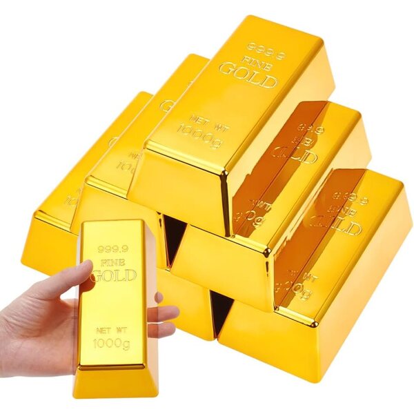 UNICRAFTALE Set mit 6 künstlichen Goldbarren aus ABS 16,5 x 7,6 x 5 cm für Szenendekorationen und Accessoires