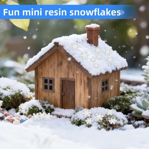 Mini Fiocchi di Neve in Resina glitterati 210 pezzi per decorazioni natalizie fai da te