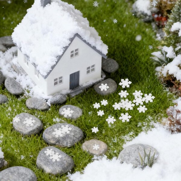 Mini Fiocchi di Neve in Resina glitterati 210 pezzi per decorazioni natalizie fai da te