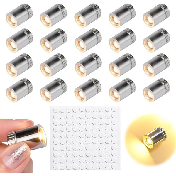 20 Mini Luci LED Decorative Stalora con 100 Punti Colla per Modellismo e Fai da Te