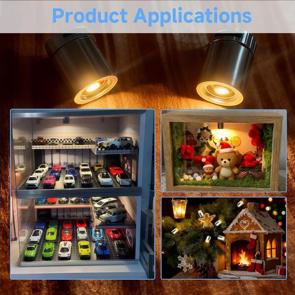 20 Mini Luci LED Decorative Stalora con 100 Punti Colla per Modellismo e Fai da Te