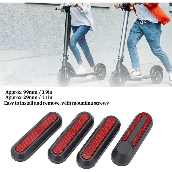 POENVFPO Set mit 4 reflektierenden ABS-Scooter-Radkappen mit Schrauben für Sicherheit und Stil