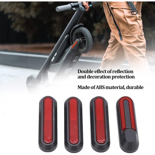 POENVFPO Set mit 4 reflektierenden ABS-Scooter-Radkappen mit Schrauben für Sicherheit und Stil