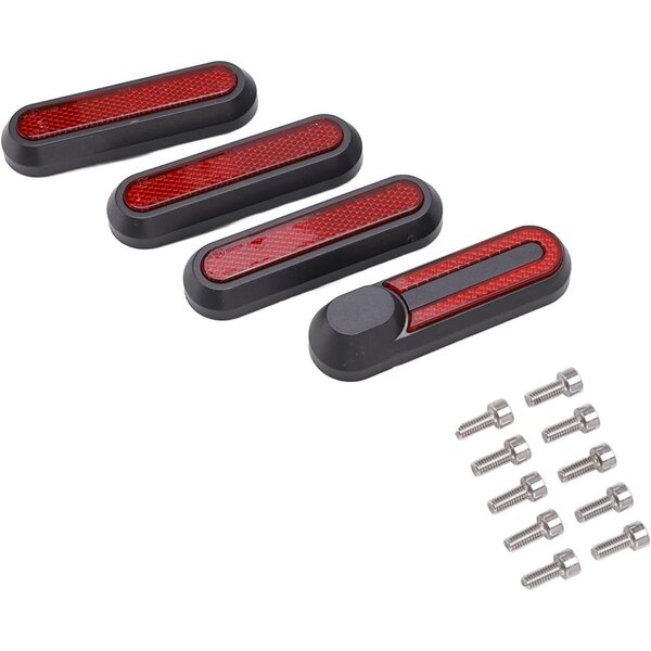 POENVFPO Set mit 4 reflektierenden ABS-Scooter-Radkappen mit Schrauben für Sicherheit und Stil