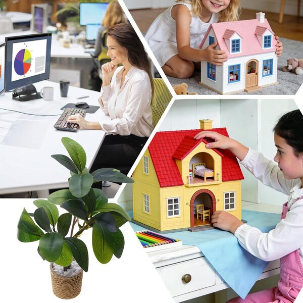 1:6 Mini grüne Topfpflanze für Puppenhaus, DIY-Dekoration und Möbel