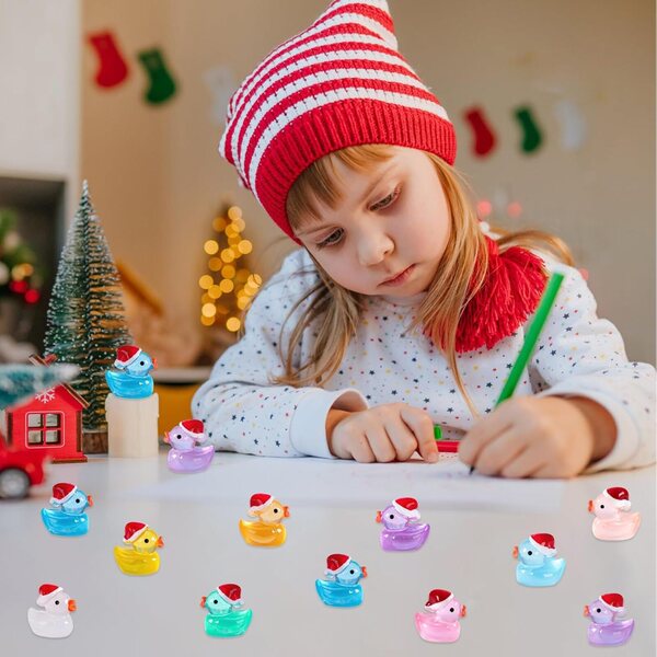 100 Mini Anatre in Resina Colorate per Decorazioni e Fai da Te, 10 Colori