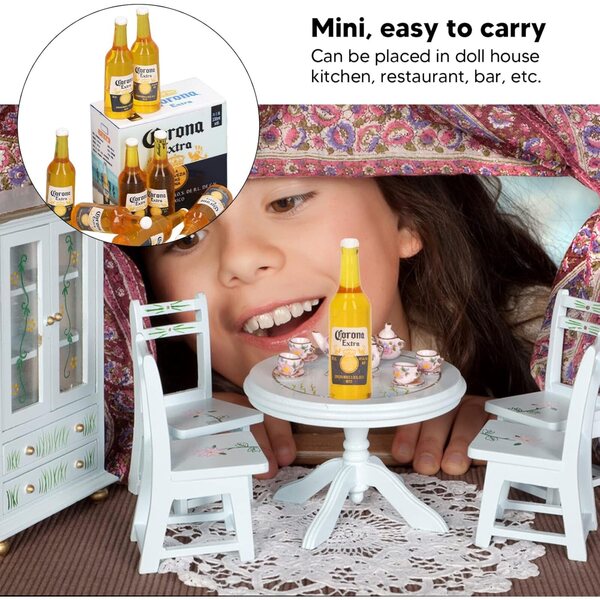 Set 8 Bottiglie di Birra Miniatura in Resina per Casa delle Bambole Scala 1:12