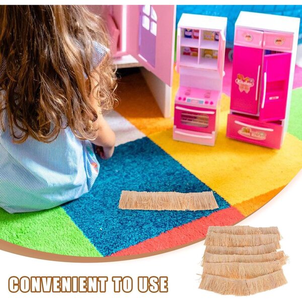 Set 6 Tetti in Paglia Artificiale 4x20cm per Diorama e Case delle Fate Rusticità Naturale